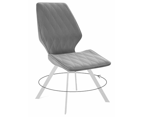Стул DikLine 243 B22 GREY поворотный/ ножки белые | Интернет магазин мебели и декора LifeDekor