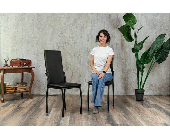 Кухонный стул SHADO Пекин черный на каркасе бриллиант, изображение 6 | Интернет магазин мебели и декора LifeDekor