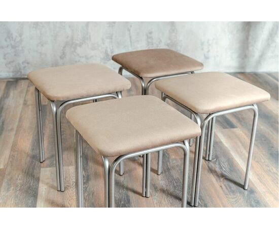 Табурет для кухни Shado 01 бежевый велюр, каркас бриллиант, изображение 5 | Интернет магазин мебели и декора LifeDekor