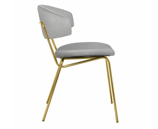 Стул Elle серый с золотыми ножками, изображение 3 | Интернет магазин мебели и декора LifeDekor