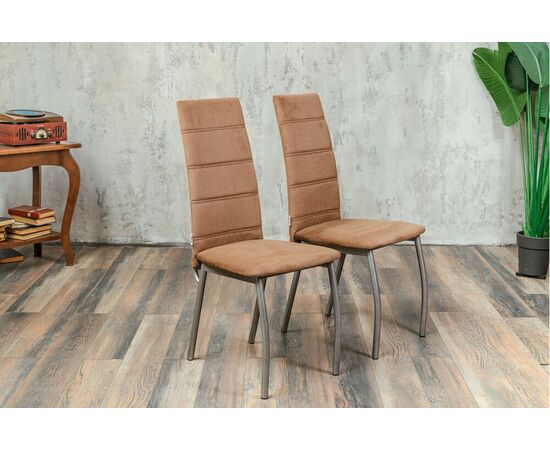 Кухонный стул SHADO Зевс коричневый велюр, каркас бриллиант, изображение 9 | Интернет магазин мебели и декора LifeDekor