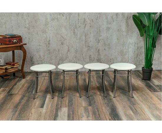 Кухонный табурет Shado Хокер белый, каркас бриллиант, изображение 4 | Интернет магазин мебели и декора LifeDekor