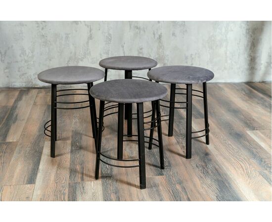 Табурет для кухни Shado 03 серый велюр, каркас черный, изображение 5 | Интернет магазин мебели и декора LifeDekor