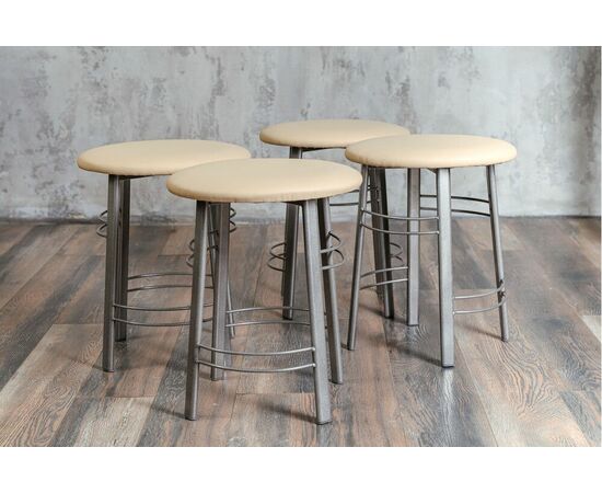 Табурет для кухни Shado 03 бежевый экокожа, каркас бриллиант, изображение 5 | Интернет магазин мебели и декора LifeDekor