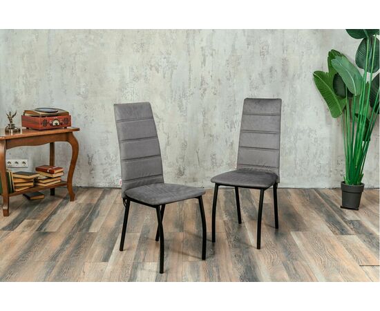Кухонный стул SHADO Зевс серый велюр, черный каркас, изображение 10 | Интернет магазин мебели и декора LifeDekor