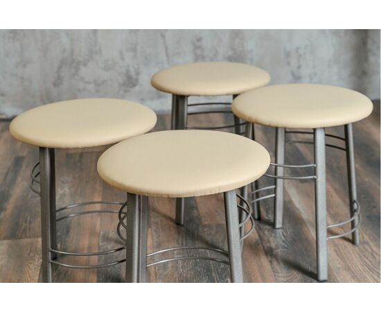 Табурет для кухни Shado 03 бежевый экокожа, каркас бриллиант, изображение 6 | Интернет магазин мебели и декора LifeDekor