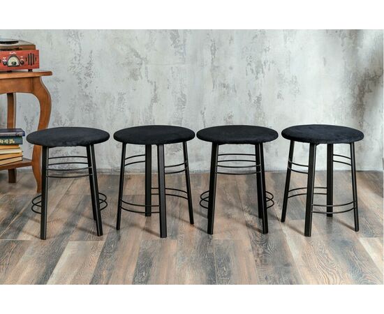 Табурет для кухни Shado 03 черный велюр, каркас черный, изображение 7 | Интернет магазин мебели и декора LifeDekor