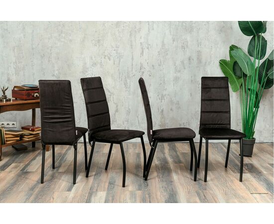 Кухонный стул SHADO Зевс черный велюр, черный каркас, изображение 4 | Интернет магазин мебели и декора LifeDekor