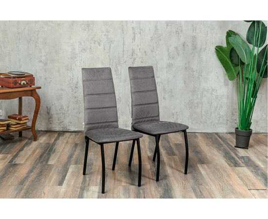 Кухонный стул SHADO Зевс серый велюр, черный каркас, изображение 9 | Интернет магазин мебели и декора LifeDekor