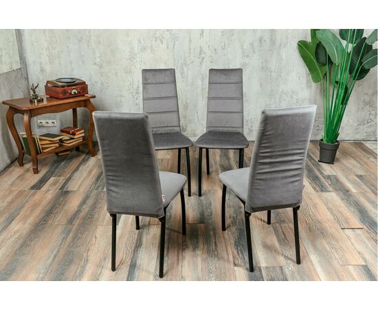 Кухонный стул SHADO Зевс серый велюр, черный каркас, изображение 5 | Интернет магазин мебели и декора LifeDekor