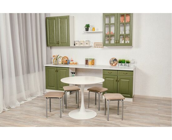 Табурет для кухни Shado 01 бежевый велюр, каркас бриллиант, изображение 2 | Интернет магазин мебели и декора LifeDekor