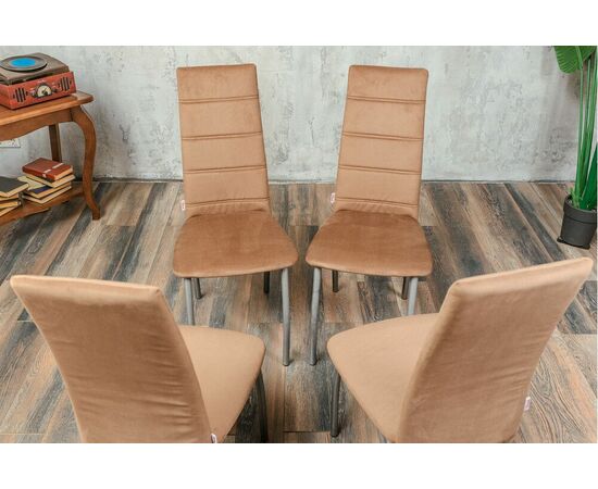 Кухонный стул SHADO Зевс коричневый велюр, каркас бриллиант, изображение 6 | Интернет магазин мебели и декора LifeDekor