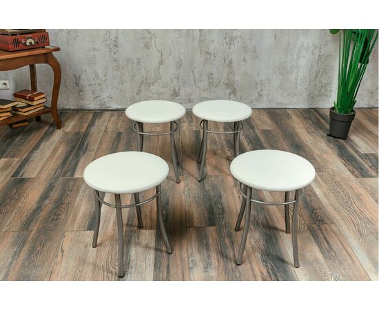 Кухонный табурет Shado Хокер белый, каркас бриллиант, изображение 5 | Интернет магазин мебели и декора LifeDekor