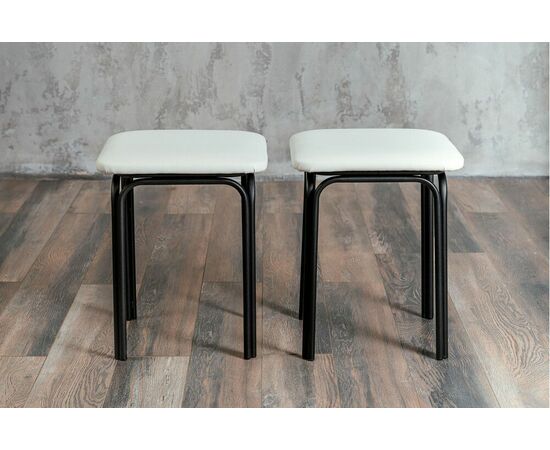 Табурет для кухни Shado 01 белый экокожа, каркас черный, изображение 10 | Интернет магазин мебели и декора LifeDekor