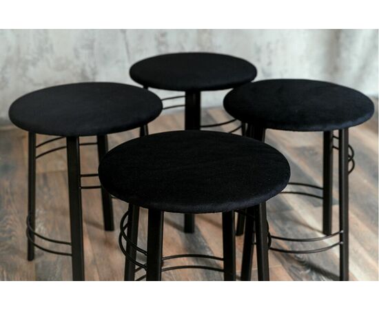 Табурет для кухни Shado 03 черный велюр, каркас черный, изображение 6 | Интернет магазин мебели и декора LifeDekor