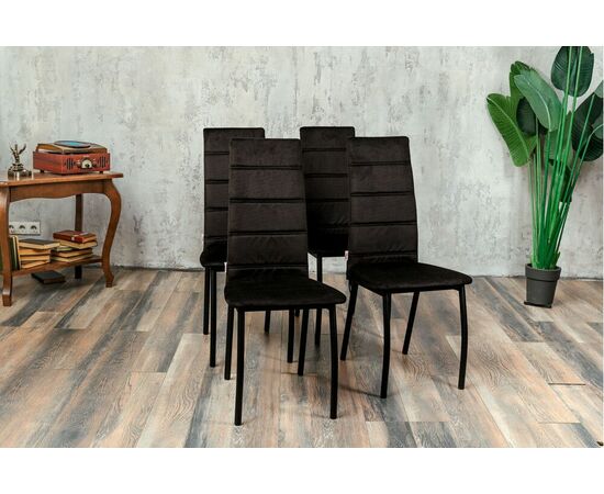 Кухонный стул SHADO Зевс черный велюр, черный каркас, изображение 2 | Интернет магазин мебели и декора LifeDekor