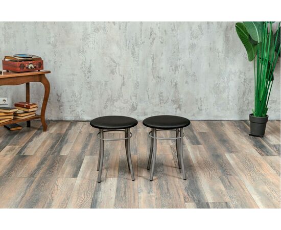 Кухонный табурет Shado Хокер черный, каркас бриллиант, изображение 8 | Интернет магазин мебели и декора LifeDekor