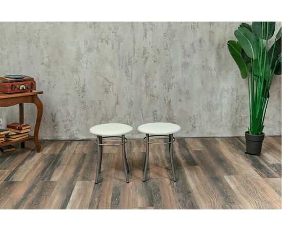 Кухонный табурет Shado Хокер белый, каркас бриллиант, изображение 6 | Интернет магазин мебели и декора LifeDekor