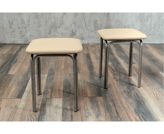 Табурет для кухни Shado 01 бежевый экокожа, каркас бриллиант | Интернет магазин мебели и декора LifeDekor