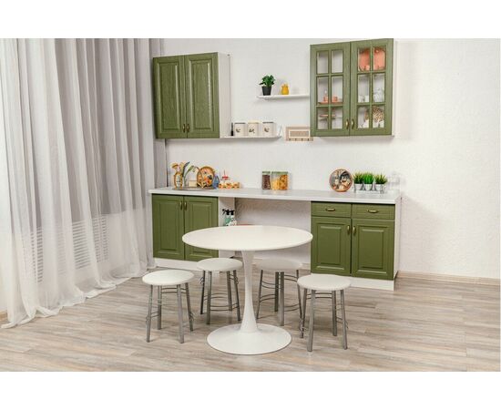 Табурет для кухни Shado 03 белый экокожа, каркас бриллиант, изображение 2 | Интернет магазин мебели и декора LifeDekor