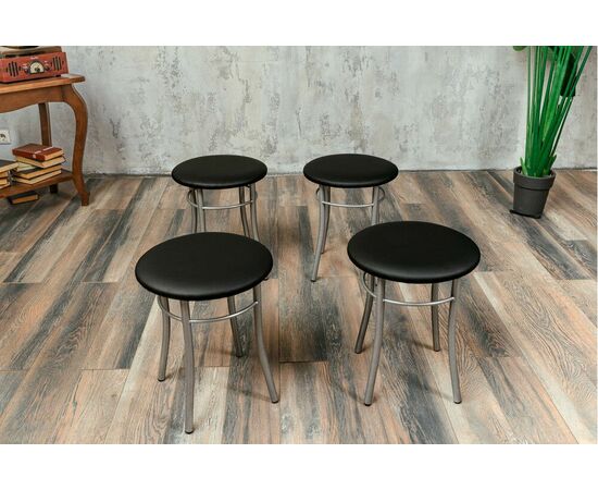 Кухонный табурет Shado Хокер черный, каркас бриллиант, изображение 7 | Интернет магазин мебели и декора LifeDekor