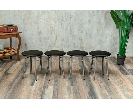 Кухонный табурет Shado Хокер черный, каркас бриллиант, изображение 5 | Интернет магазин мебели и декора LifeDekor