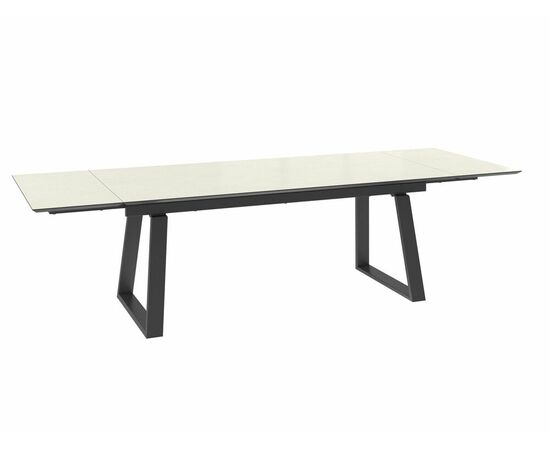 Стол Барон 200, Камень Бежевый Compakt cer/Чёрный, изображение 2 | Интернет магазин мебели и декора LifeDekor