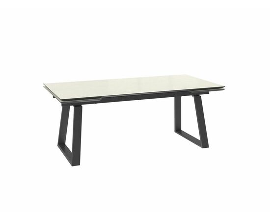 Стол Барон 200, Камень Бежевый Compakt cer/Чёрный | Интернет магазин мебели и декора LifeDekor