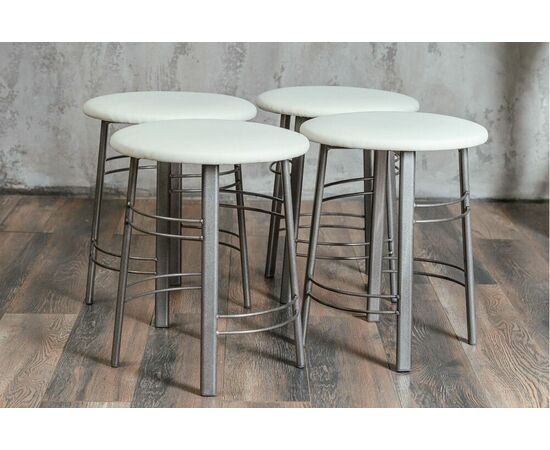 Табурет для кухни Shado 03 белый экокожа, каркас бриллиант, изображение 5 | Интернет магазин мебели и декора LifeDekor