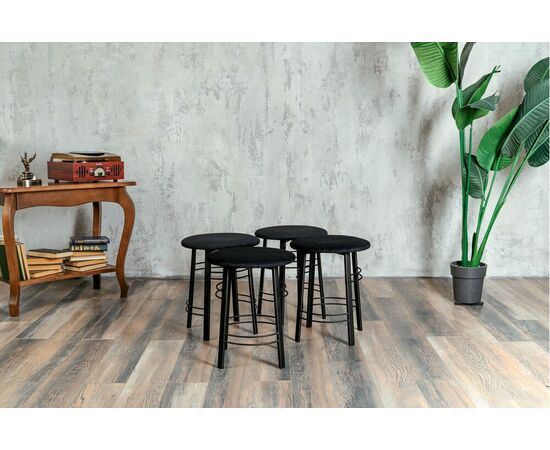 Табурет для кухни Shado 03 черный велюр, каркас черный, изображение 4 | Интернет магазин мебели и декора LifeDekor