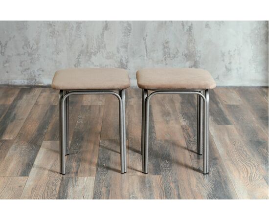 Табурет для кухни Shado 01 бежевый велюр, каркас бриллиант, изображение 10 | Интернет магазин мебели и декора LifeDekor