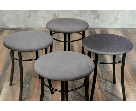 Кухонный табурет Shado Хокер серый велюр, каркас черный, изображение 4 | Интернет магазин мебели и декора LifeDekor