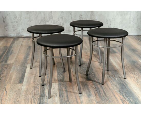 Кухонный табурет Shado Хокер черный, каркас бриллиант, изображение 2 | Интернет магазин мебели и декора LifeDekor