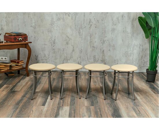 Кухонный табурет Shado Хокер бежевый, каркас бриллиант, изображение 5 | Интернет магазин мебели и декора LifeDekor