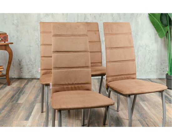 Кухонный стул SHADO Зевс коричневый велюр, каркас бриллиант, изображение 3 | Интернет магазин мебели и декора LifeDekor