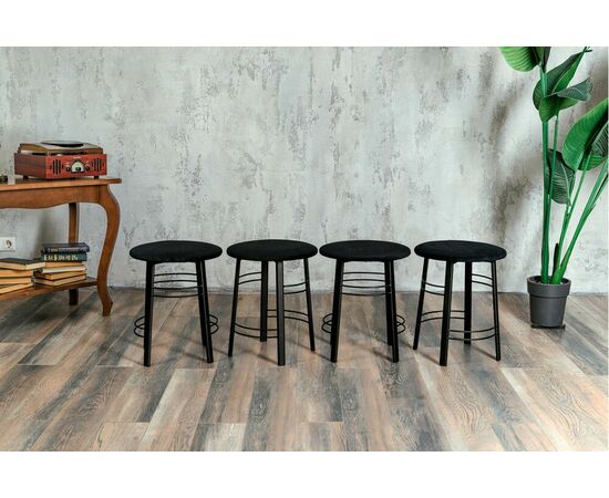 Табурет для кухни Shado 03 черный велюр, каркас черный, изображение 8 | Интернет магазин мебели и декора LifeDekor