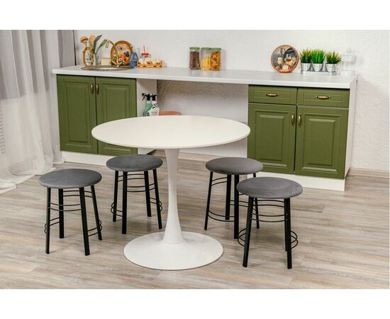 Табурет для кухни Shado 03 серый велюр, каркас черный, изображение 3 | Интернет магазин мебели и декора LifeDekor