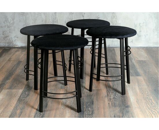 Табурет для кухни Shado 03 черный велюр, каркас черный, изображение 5 | Интернет магазин мебели и декора LifeDekor