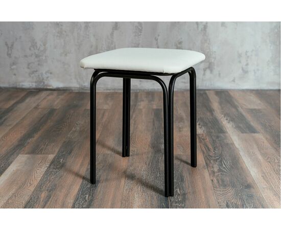 Табурет для кухни Shado 01 белый экокожа, каркас черный | Интернет магазин мебели и декора LifeDekor