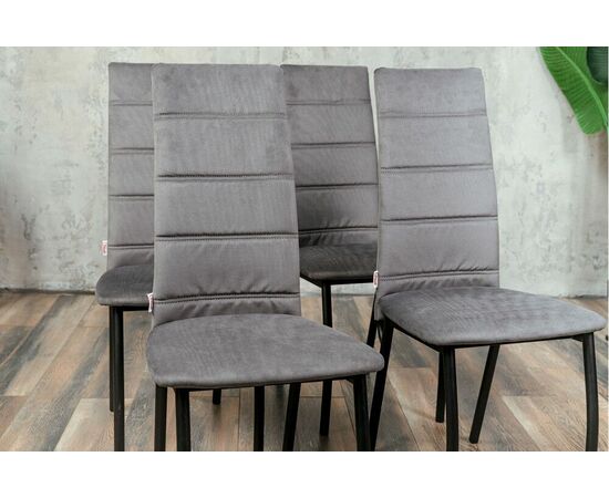 Кухонный стул SHADO Зевс серый велюр, черный каркас, изображение 3 | Интернет магазин мебели и декора LifeDekor