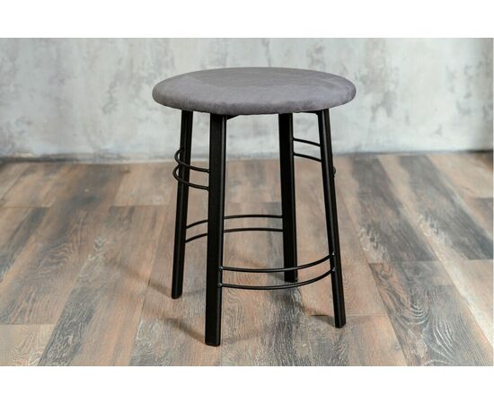 Табурет для кухни Shado 03 серый велюр, каркас черный | Интернет магазин мебели и декора LifeDekor