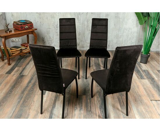 Кухонный стул SHADO Зевс черный велюр, черный каркас, изображение 5 | Интернет магазин мебели и декора LifeDekor