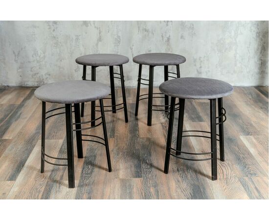 Табурет для кухни Shado 03 серый велюр, каркас черный, изображение 8 | Интернет магазин мебели и декора LifeDekor