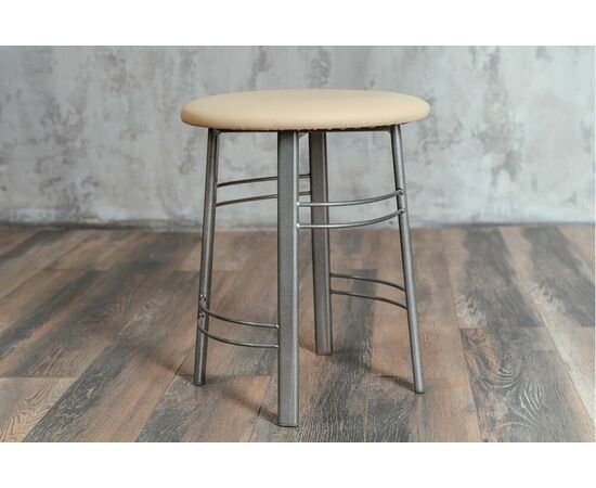 Табурет для кухни Shado 03 бежевый экокожа, каркас бриллиант | Интернет магазин мебели и декора LifeDekor