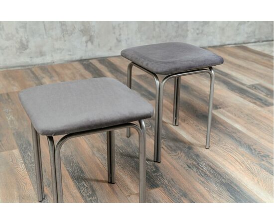 Табурет для кухни Shado 01 серый велюр, каркас бриллиант, изображение 2 | Интернет магазин мебели и декора LifeDekor