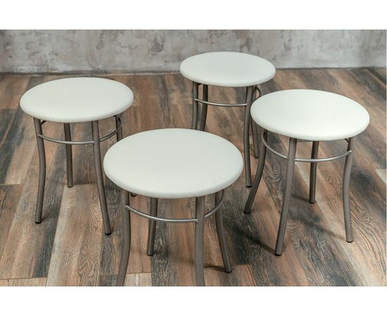 Кухонный табурет Shado Хокер белый, каркас бриллиант, изображение 3 | Интернет магазин мебели и декора LifeDekor