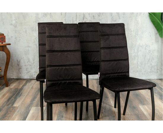 Кухонный стул SHADO Зевс черный велюр, черный каркас, изображение 3 | Интернет магазин мебели и декора LifeDekor