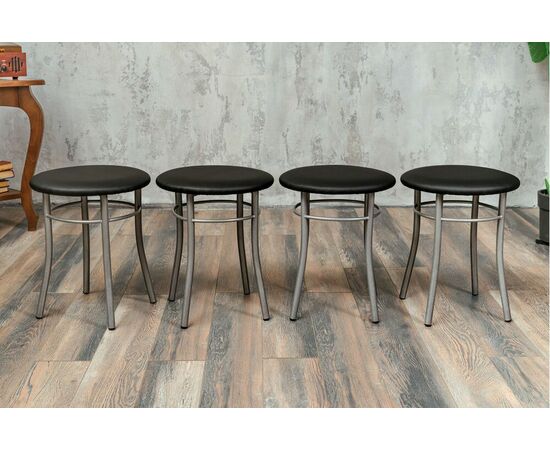 Кухонный табурет Shado Хокер черный, каркас бриллиант, изображение 6 | Интернет магазин мебели и декора LifeDekor