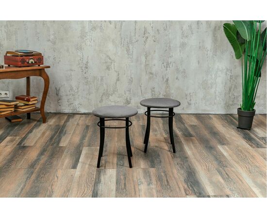 Кухонный табурет Shado Хокер серый велюр, каркас черный, изображение 10 | Интернет магазин мебели и декора LifeDekor