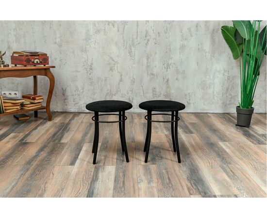 Кухонный табурет Shado Хокер черный велюр, каркас черный, изображение 9 | Интернет магазин мебели и декора LifeDekor